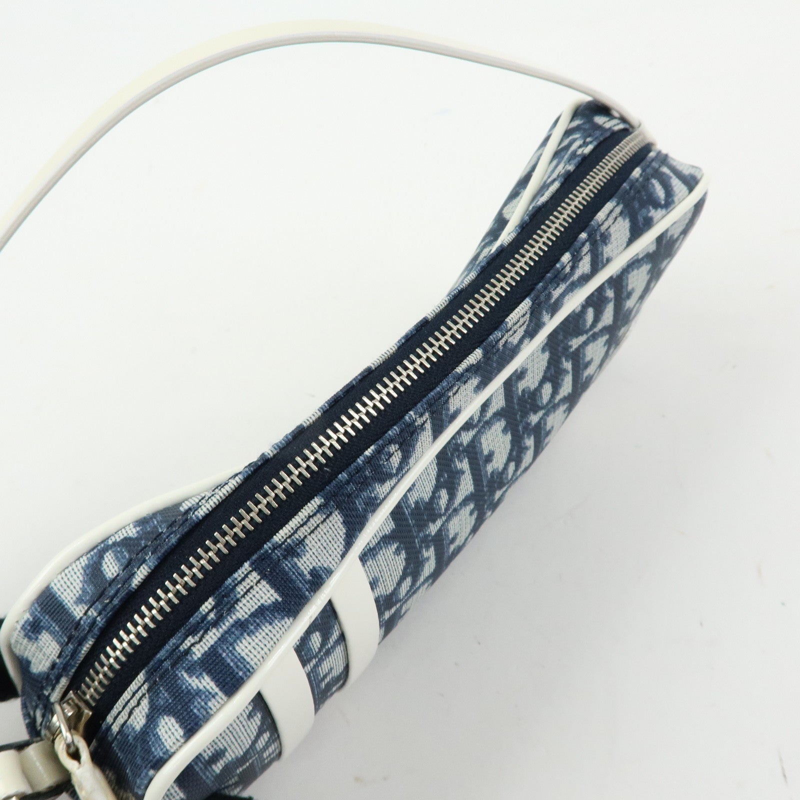 Christian Dior Trotter No.1 PVC Patent Leather Shoulder Bag Navy