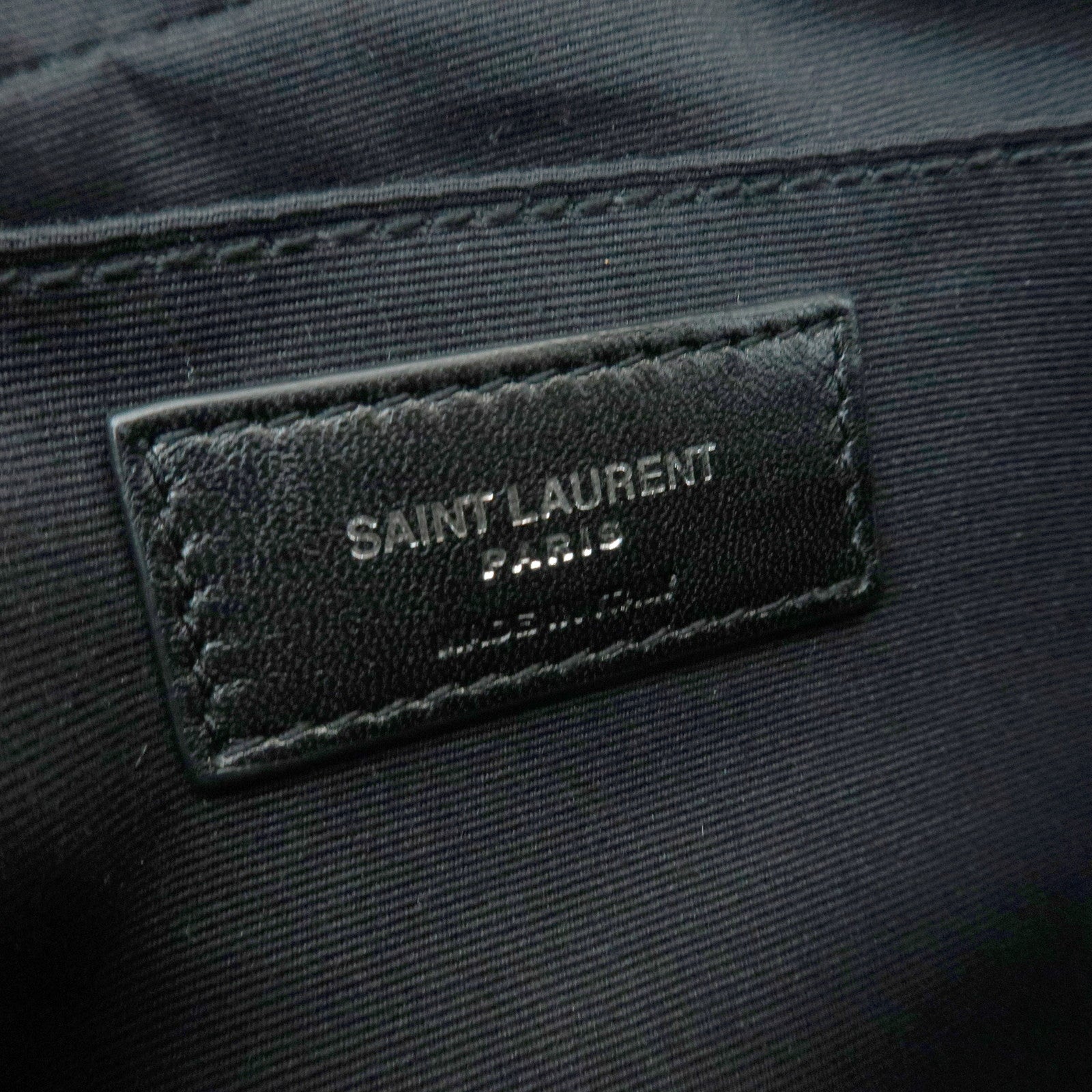 SAINT LAURENT PARIS Lou Cassandra Leather Shoulder Bag Tassel Black