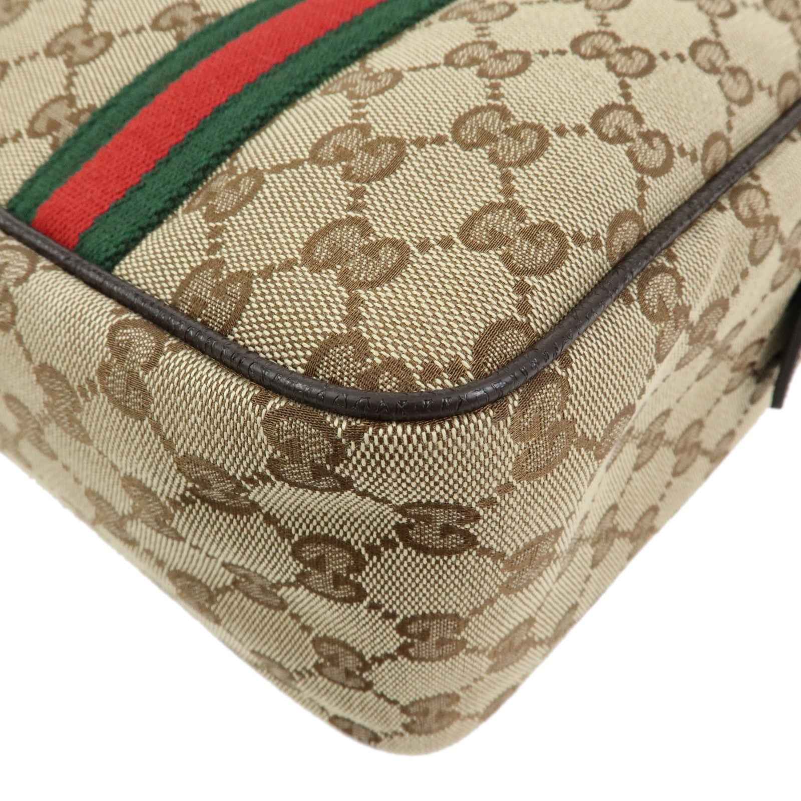 GUCCI Sherry GG Canvas Business Bag Hand Bag Brown 189753