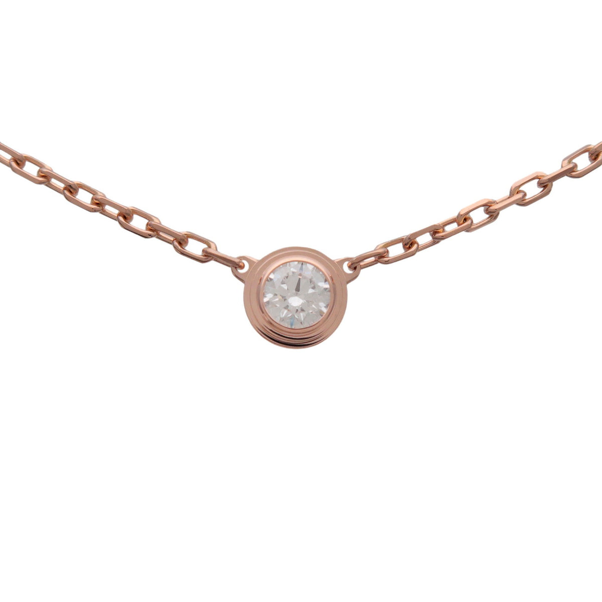 Cartier D'amour 1P Diamond Necklace SM K18 750PG Rose Gold