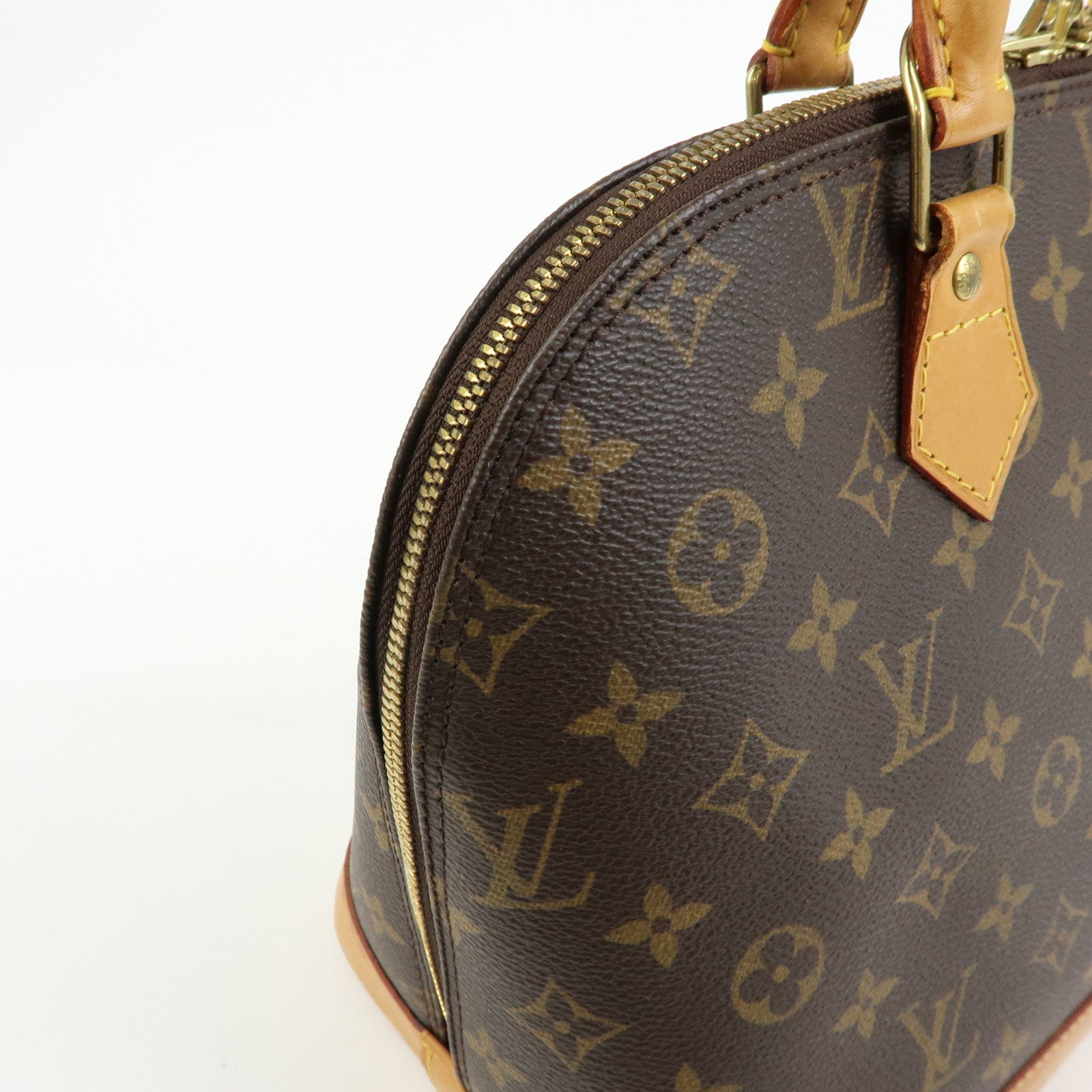 Louis Vuitton Monogram Alma PM Canvas Leather Hand Bag Brown M51130
