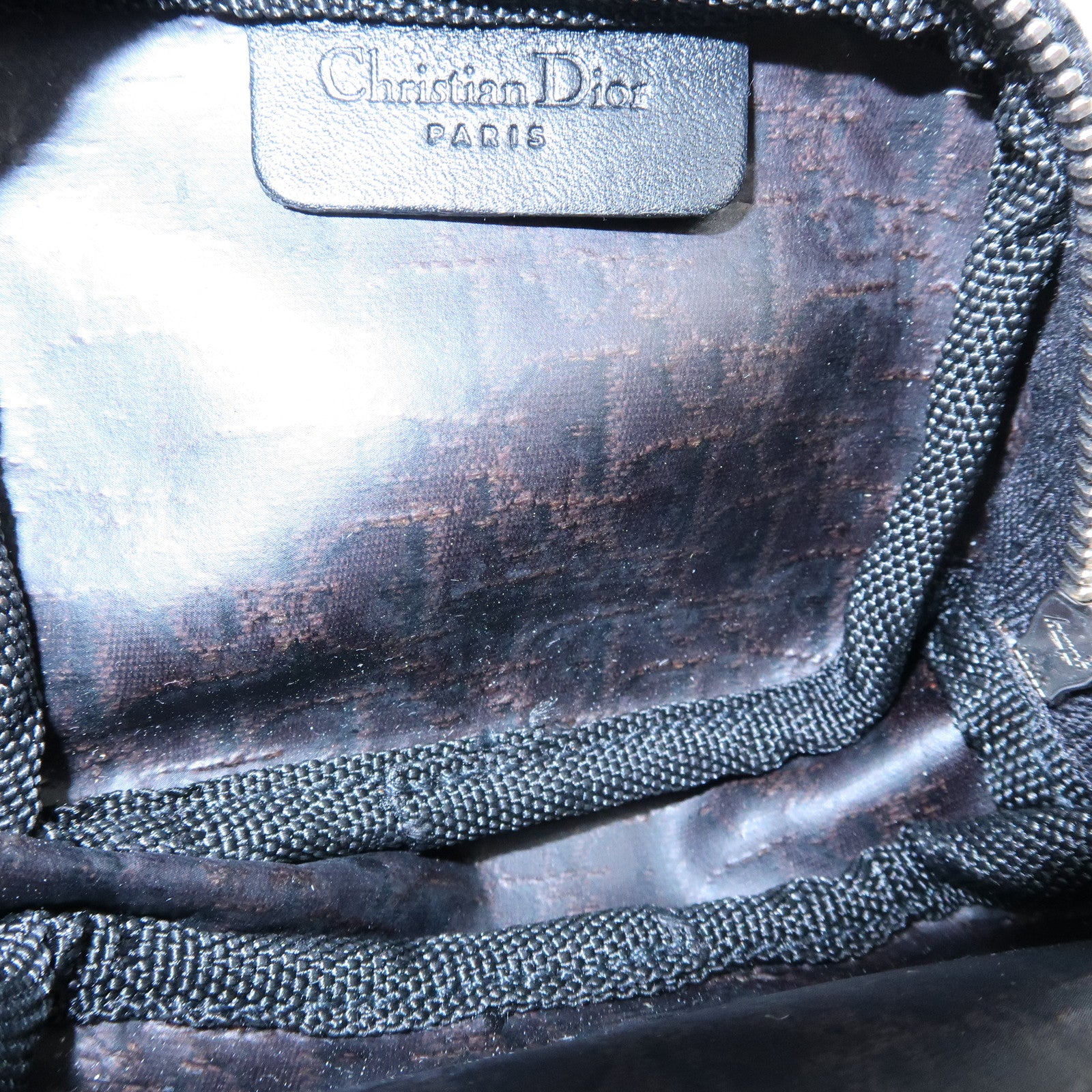 Christian Dior Trotter Oblique Jacquard Leather Tiny Pouch Black