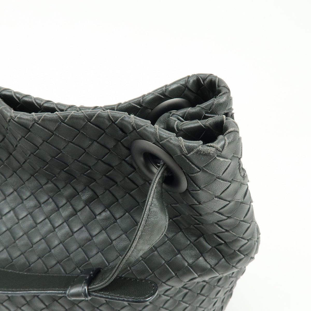 BOTTEGA VENETA Garda Intrecciato Leather Shoulder Bag Hand Bag Black