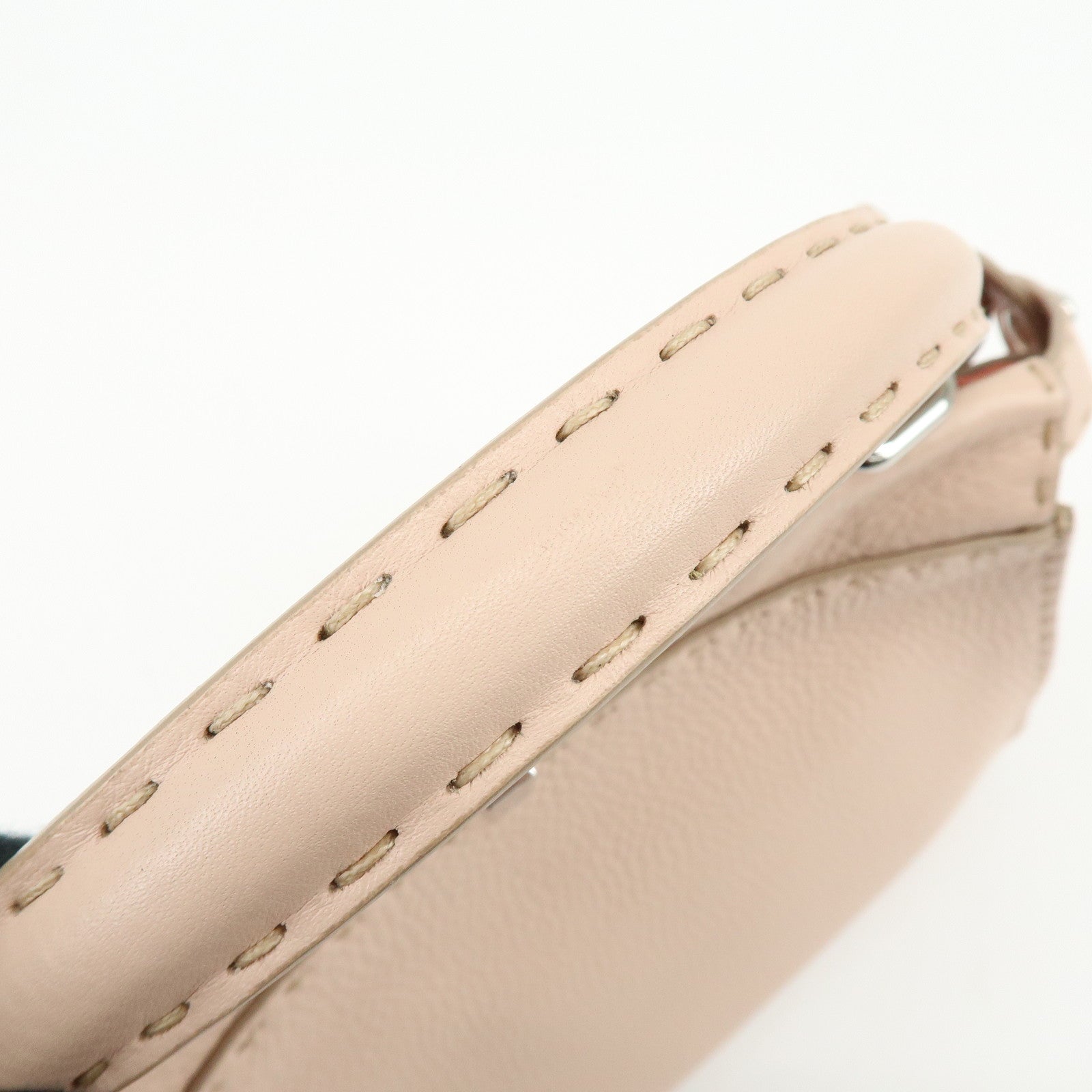 FENDI Peekaboo Calf Leather 2Way Shoulder Hand Bag Pink 8BN226