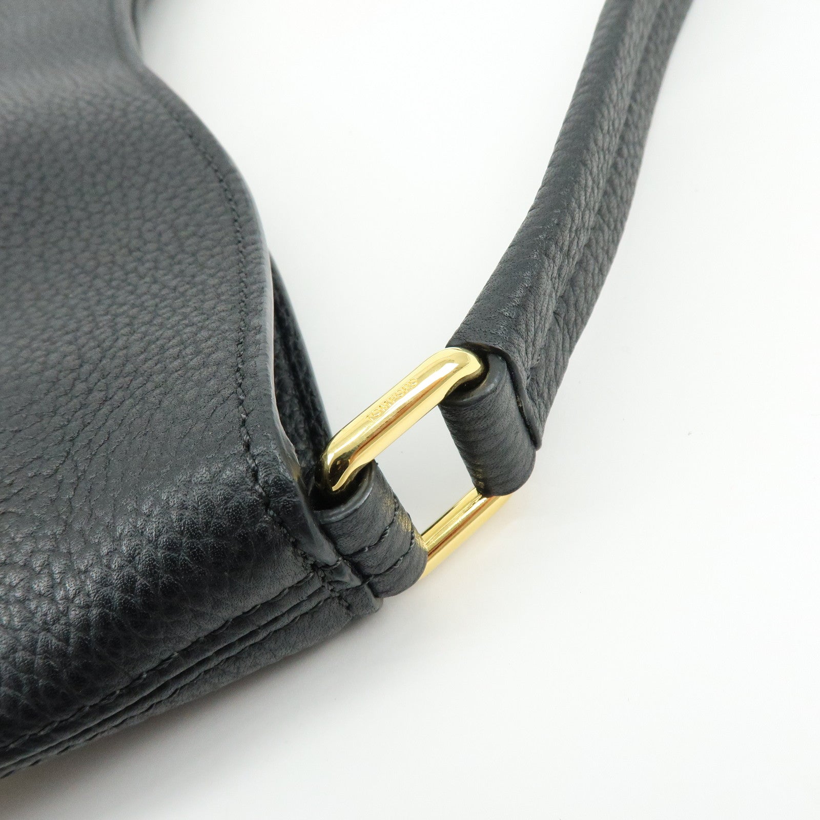 TOM FORD Alix Hobo Leather Shoulder Bag Black