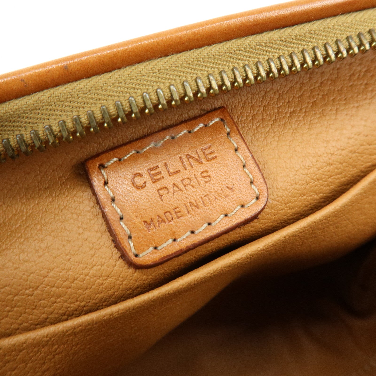 CELINE Macadam PVC Leather Pouch Cosmetic Pouch Brown