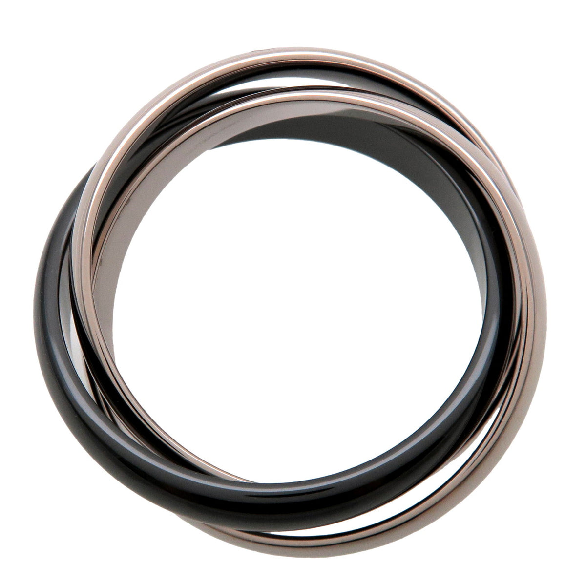 Cartier Cartier Trinity Ring MM K18 750WG Black Ceramic #51 US6