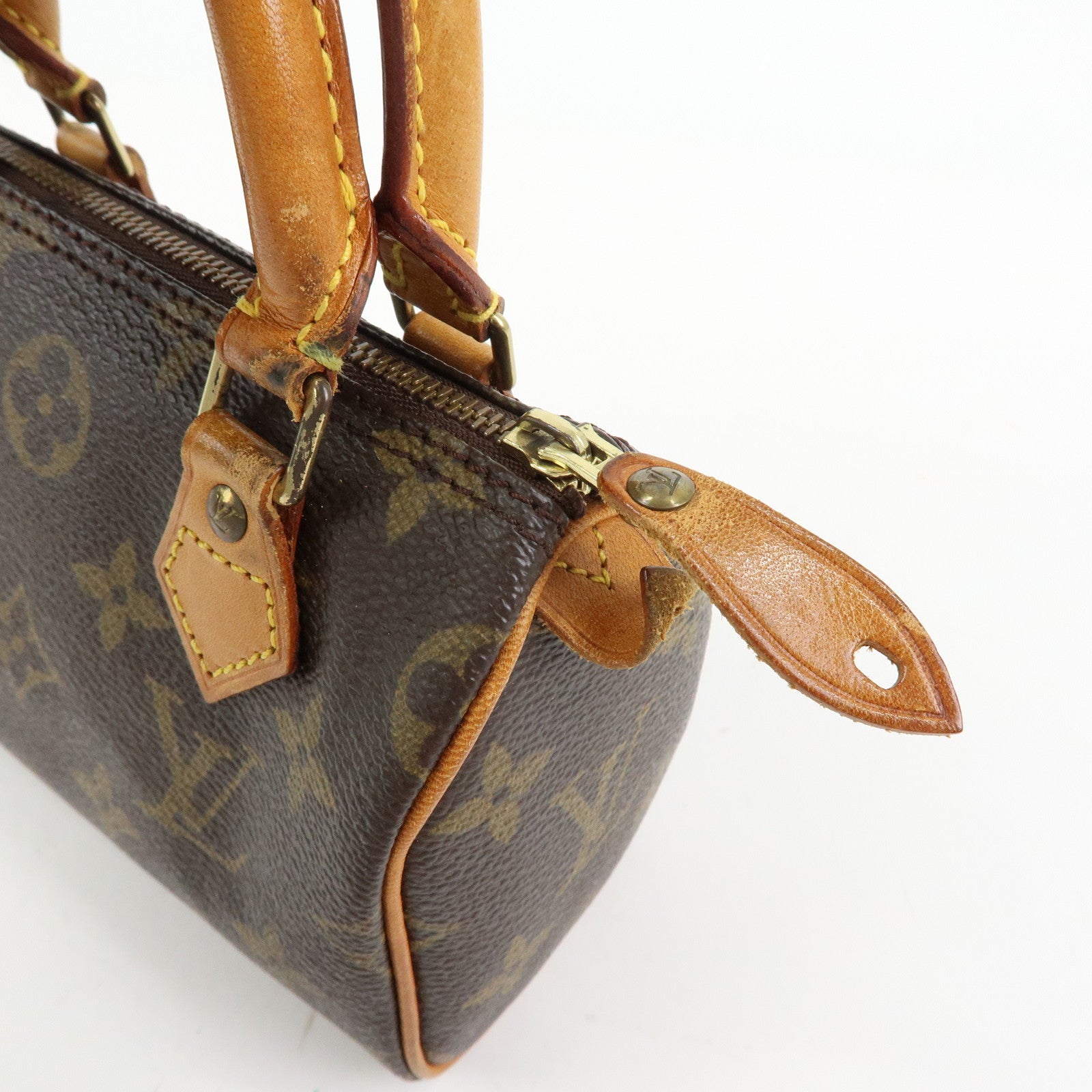 Louis Vuitton Monogram Mini Speedy Shoulder Hand Bag Brown M41534