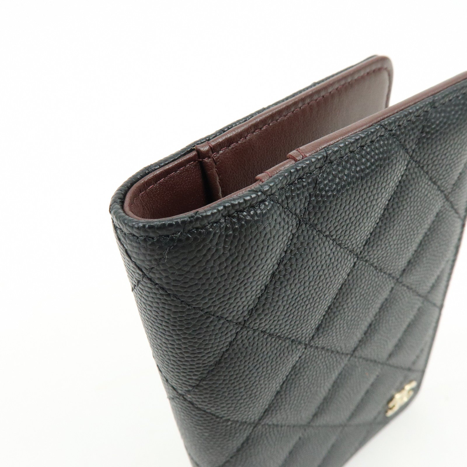 CHANEL COCO Mark Matelasse Caviarskin Agenda Cover Black