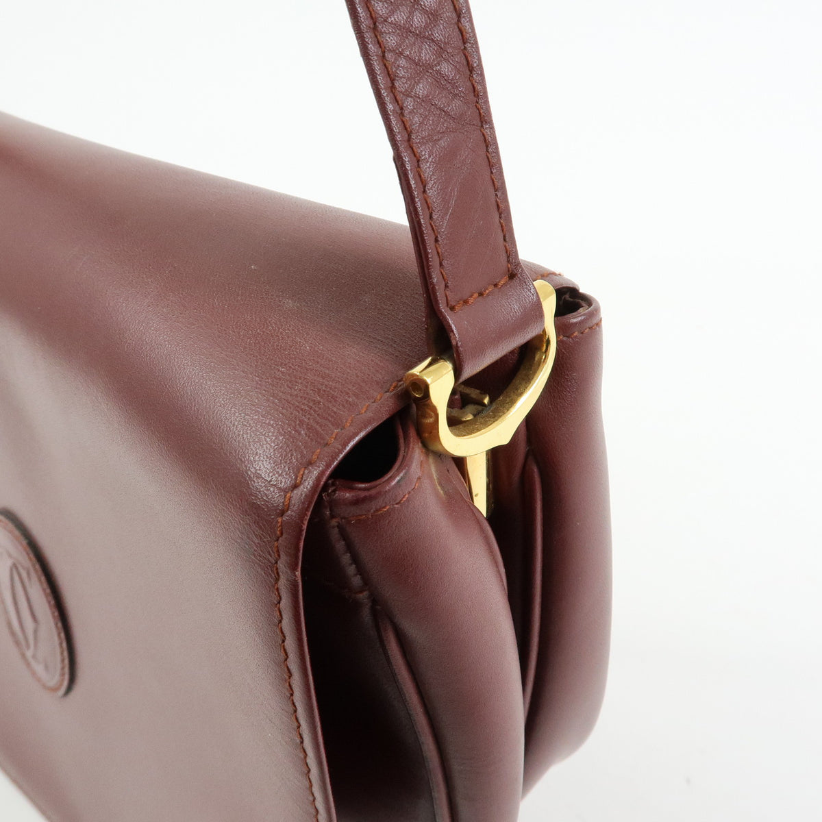 Cartier Must de Cartier Leather Shoulder Bag Crossbody Bag Bordeaux