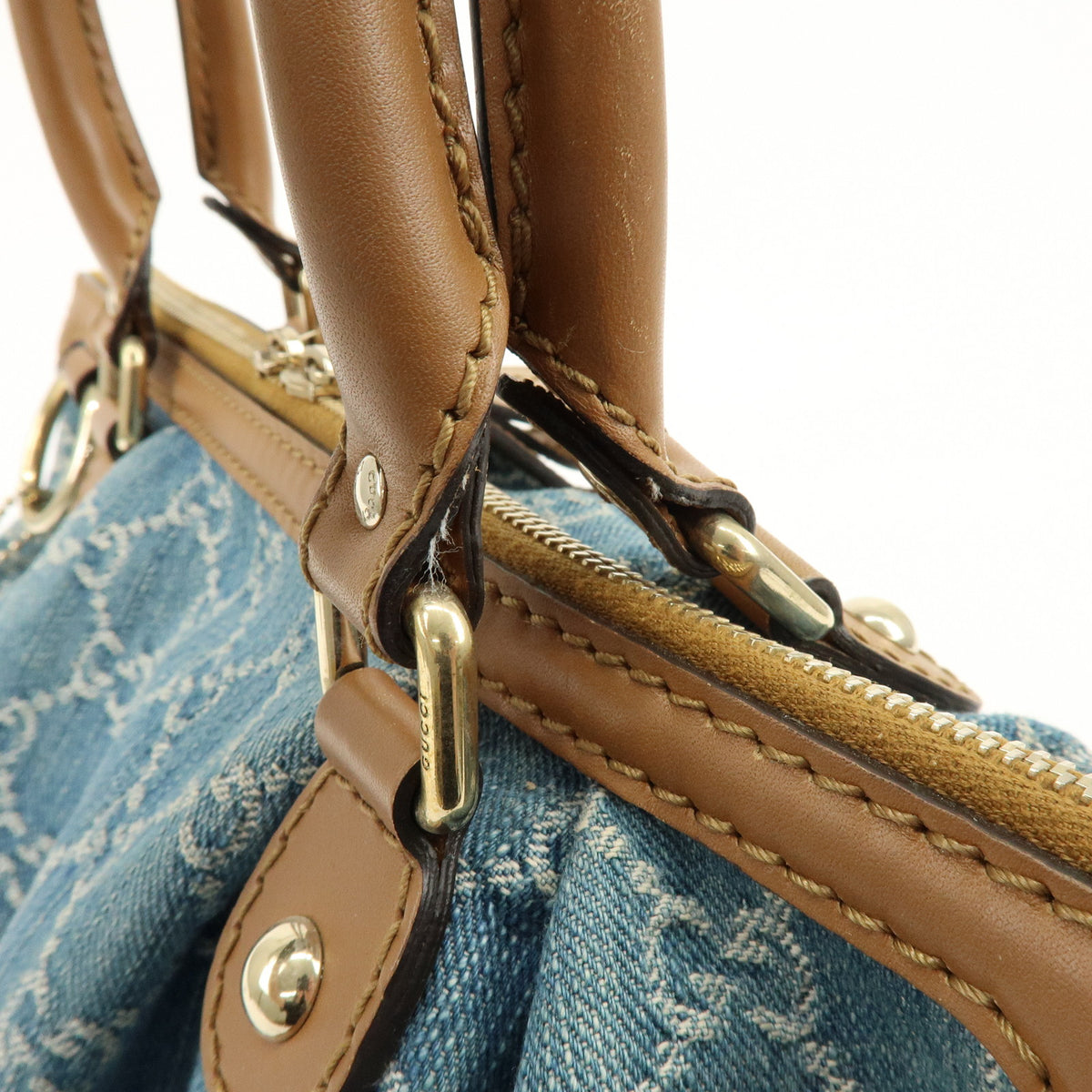 GUCCI Sukey GG Denim Leather 2Way Bag Shoulder Bag Blue 247902