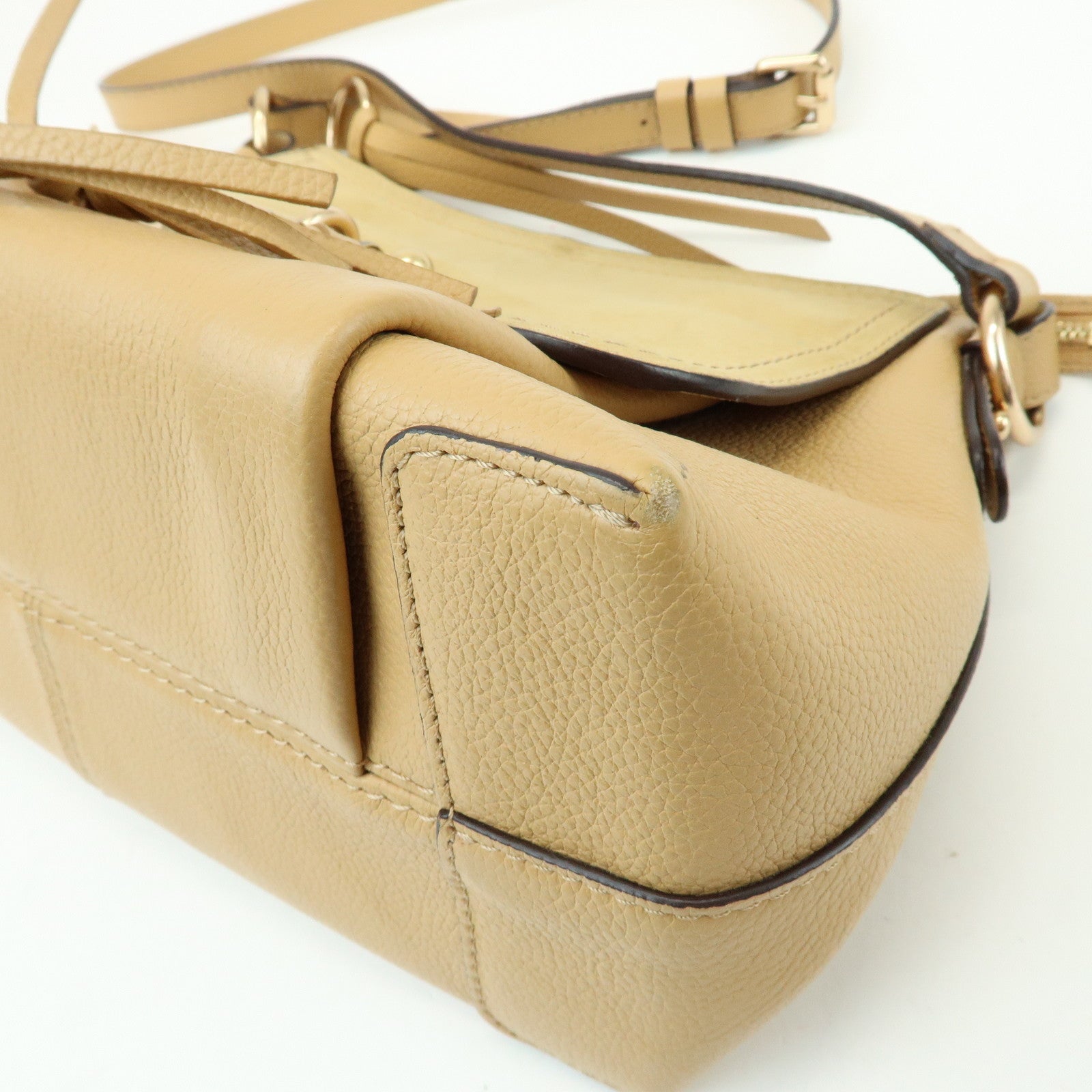 Chloe See by Chloe Joan Leather Suede 2Way Bag Hand Bag Beige