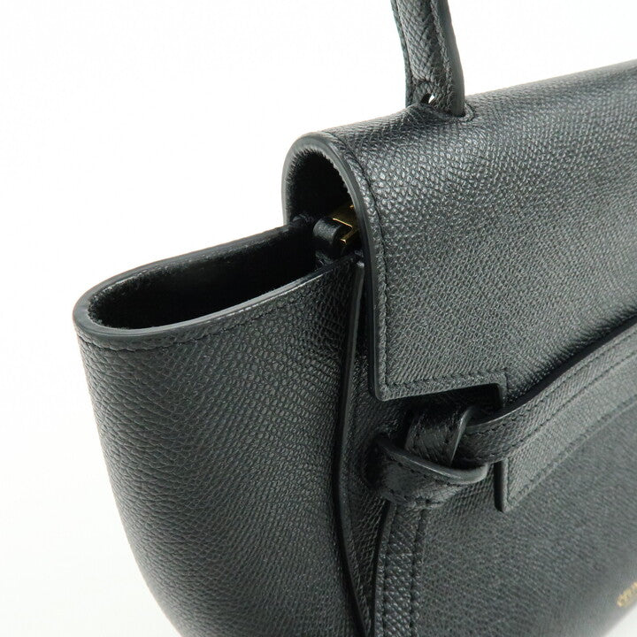 CELINE Belt Bag Leather 2WAY Bag Shoulder Bag Hand Bag Black
