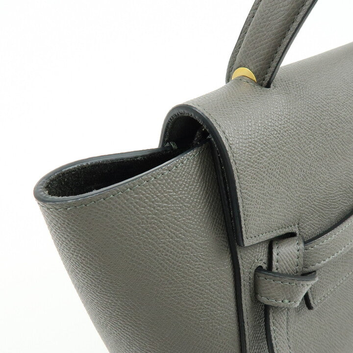 CELINE Micro Belt Bag Calf Leather 2WAY Bag Hand Bag Gray