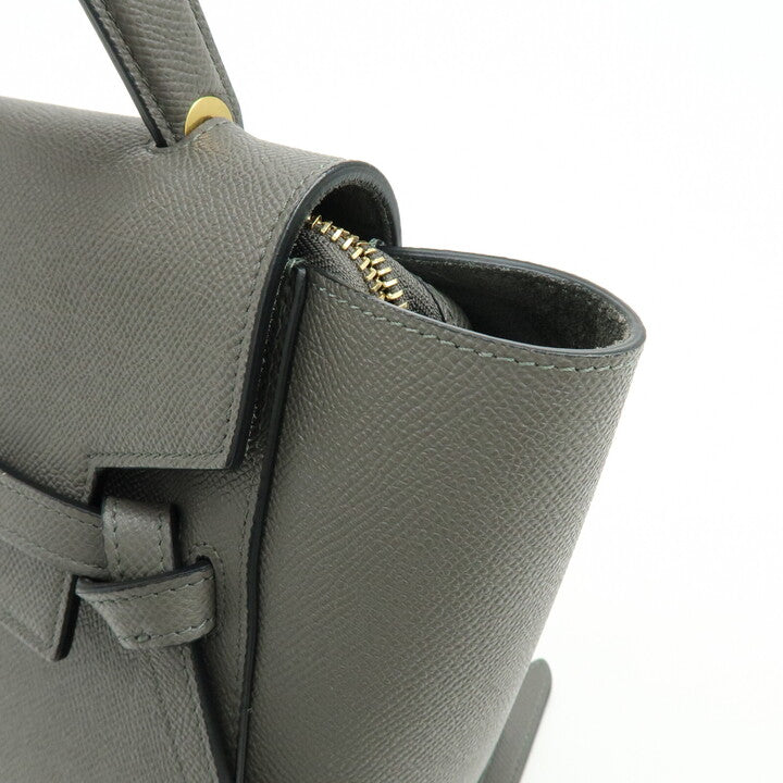CELINE Micro Belt Bag Calf Leather 2WAY Bag Hand Bag Gray