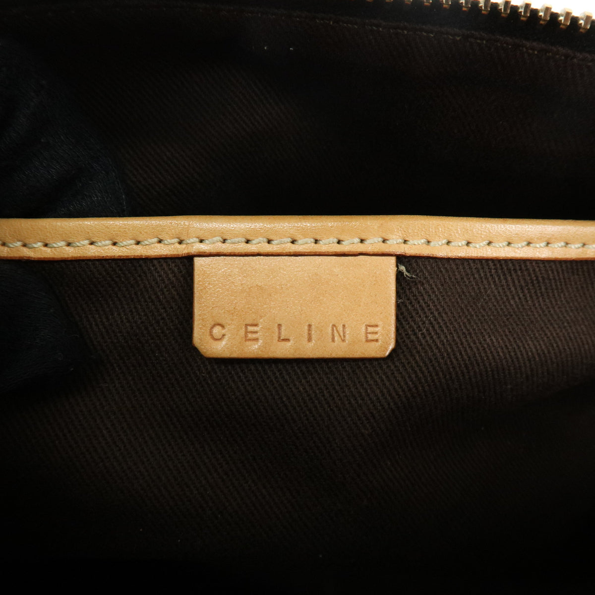CELINE Macadam PVC Leather Hand Bag Shoulder Bag Brown