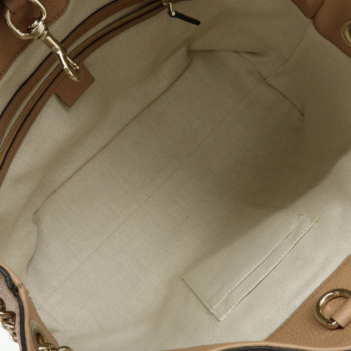 GUCCI SOHO Interlocking G Leather Chain Shoulder Bag Pink Beige 536196
