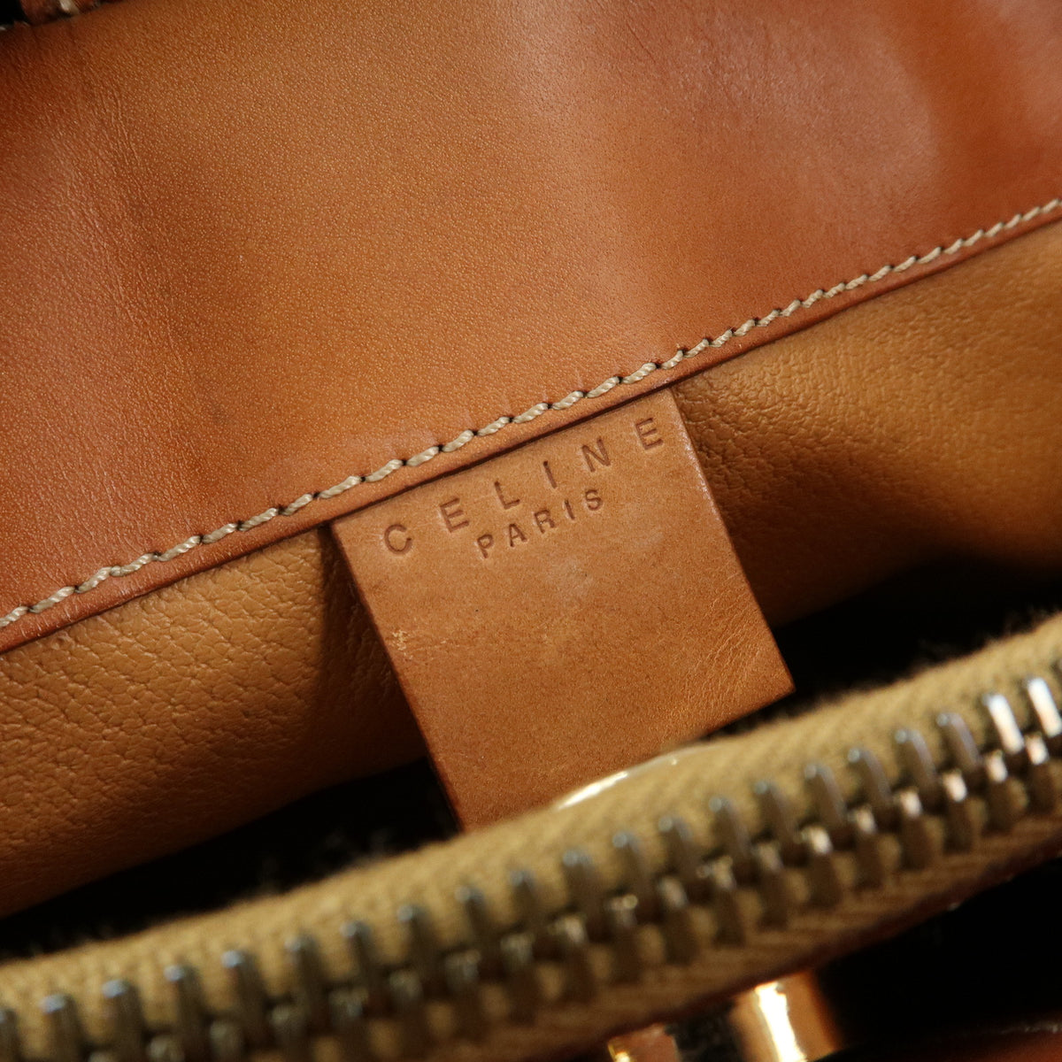 CELINE Macadam PVC Leather Shoulder Bag Hand Bag Brown