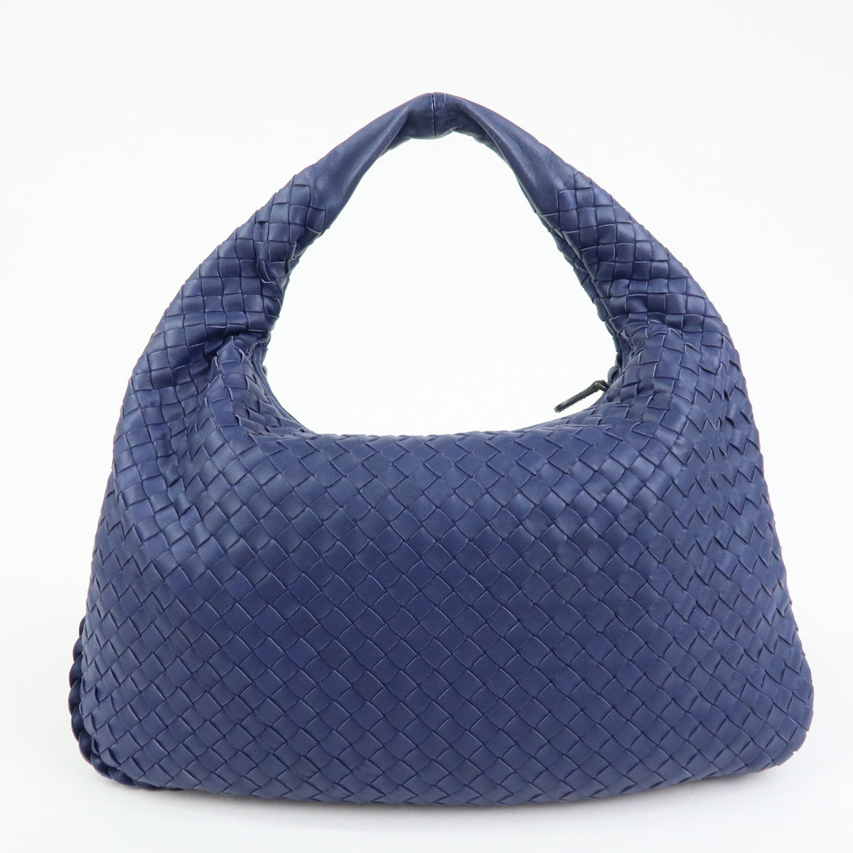BOTTEGA VENETA Intrecciato Hobo Leather Shoulder Bag Hand Bag Navy