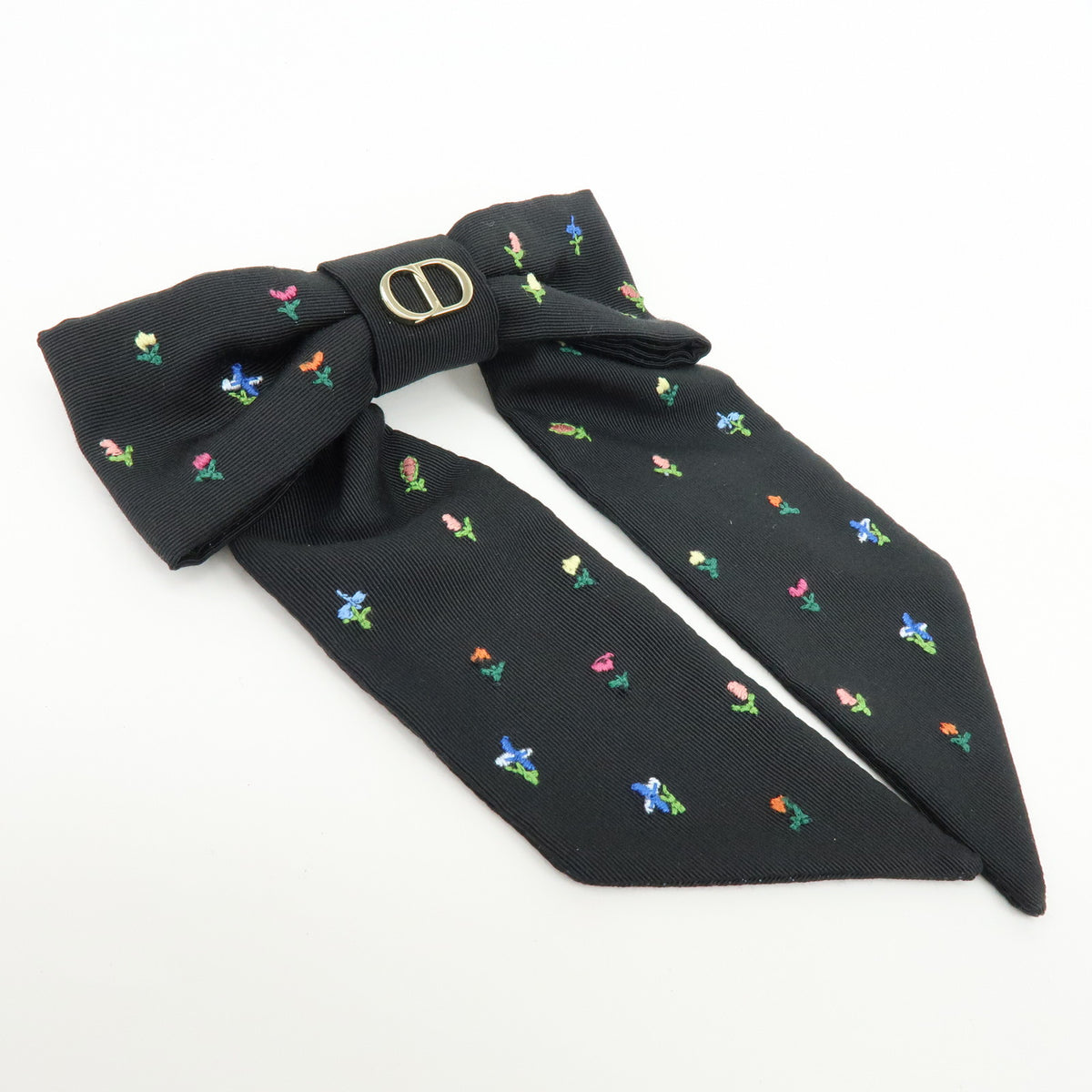 Christian Dior Rayon Twist Revolution Flower Barrette Black
