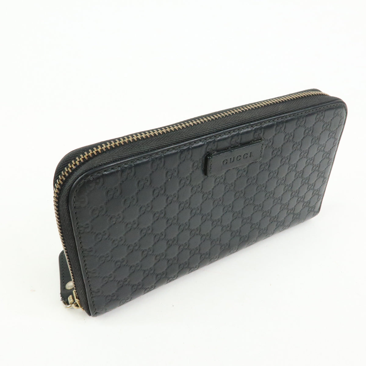 GUCCI Microguccissima Leather Zippy Long Wallet Black 449391
