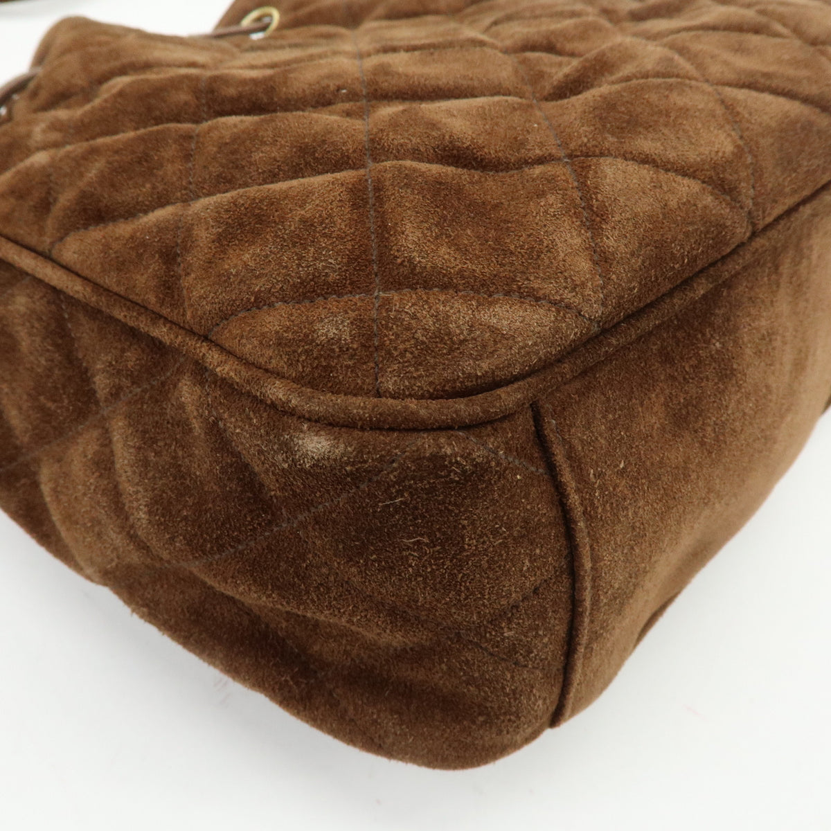 CHANEL Matelasse Suede Leather Shoulder Bag Crossbody Bag Brown