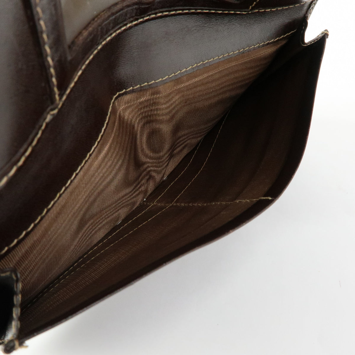 FENDI Zucca Canvas Leather Long Wallet Brown 2804 30806