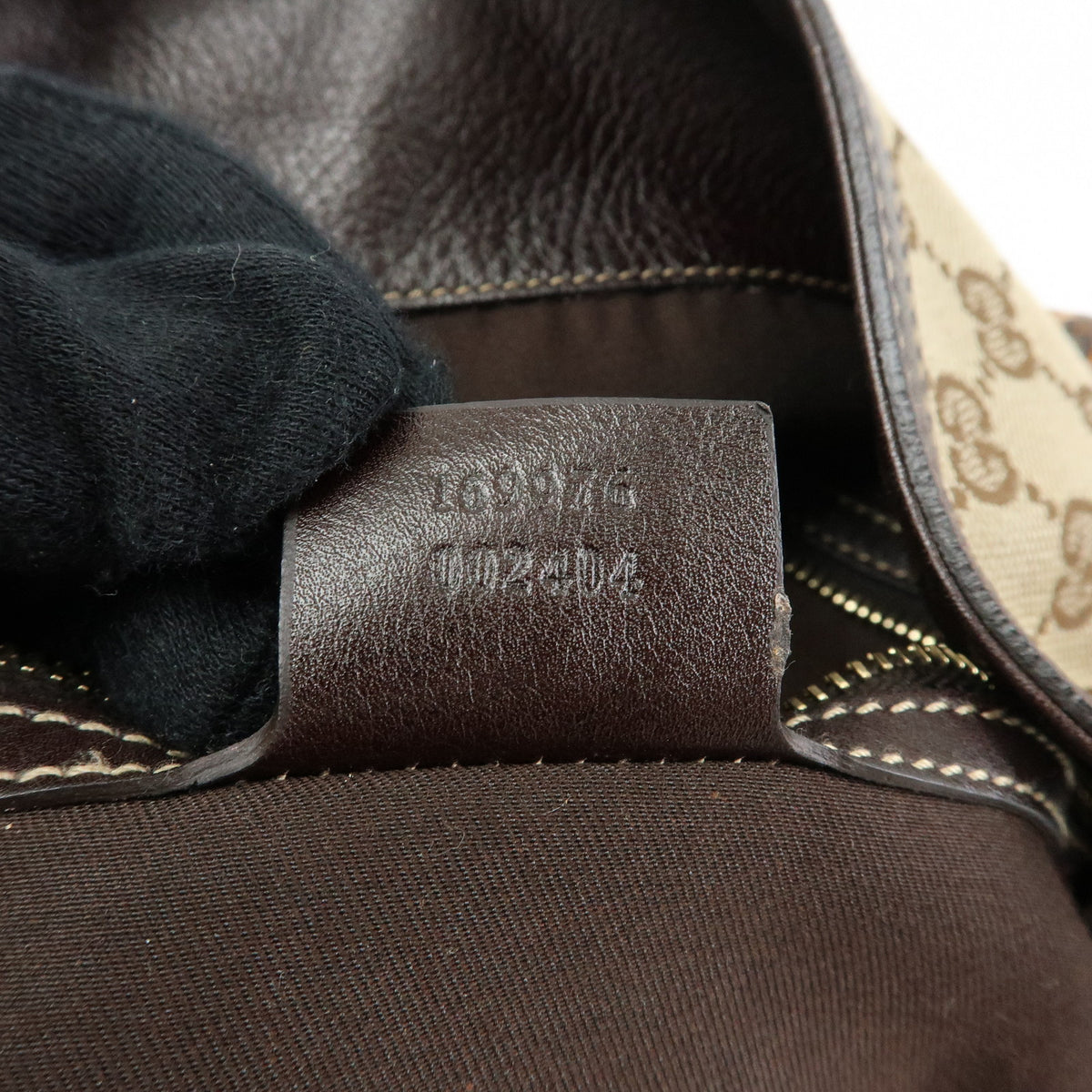 GUCCI Bamboo GG Canvas Leather 2Way Bag Hand Bag Beige Brown 169976
