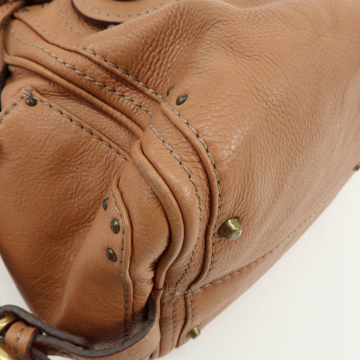 Chloe Paddington Leather Hand Bag Shoulder Bag Brown