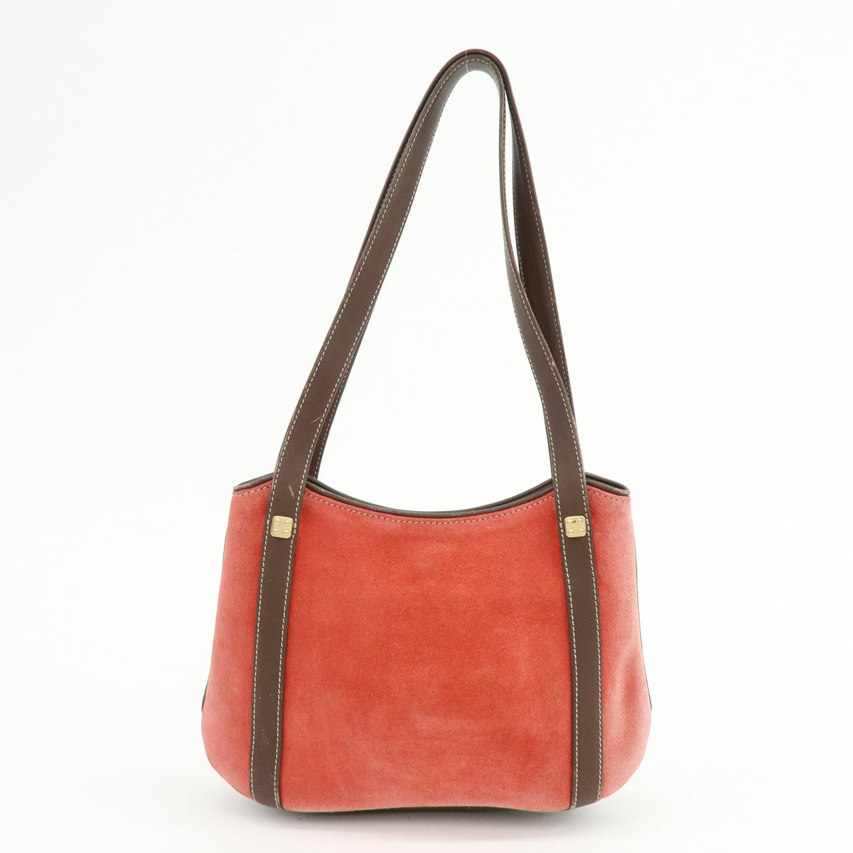 LOEWE Anagram Suede Leather Mini Hand Bag Tote Shoulder Bag Red