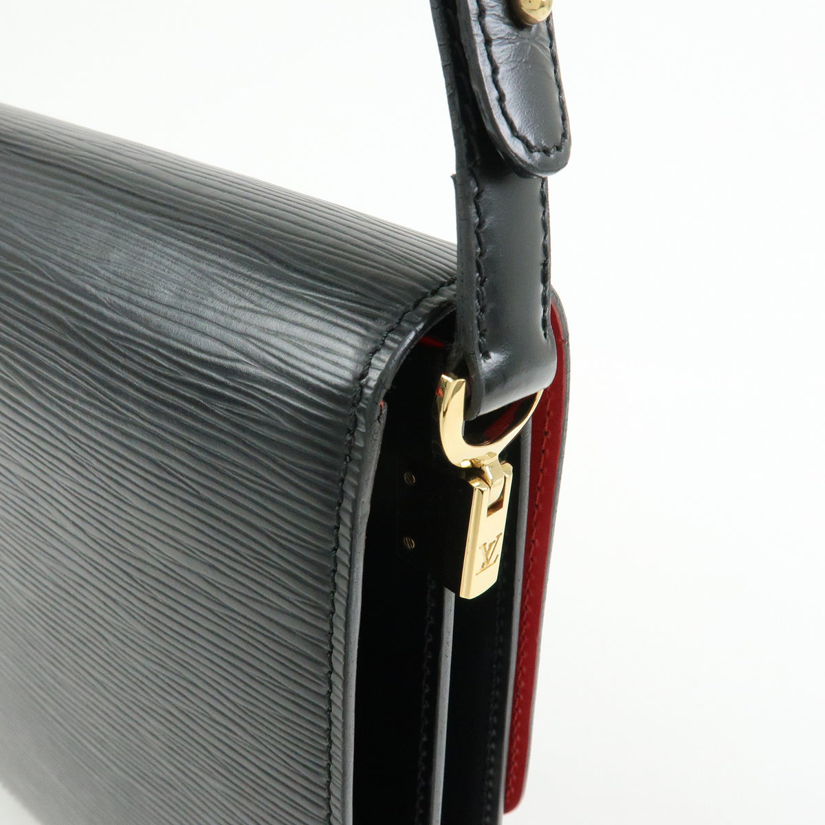 Louis Vuitton Epi Freeland Shoulder Bag Noir Castilian Red M52417