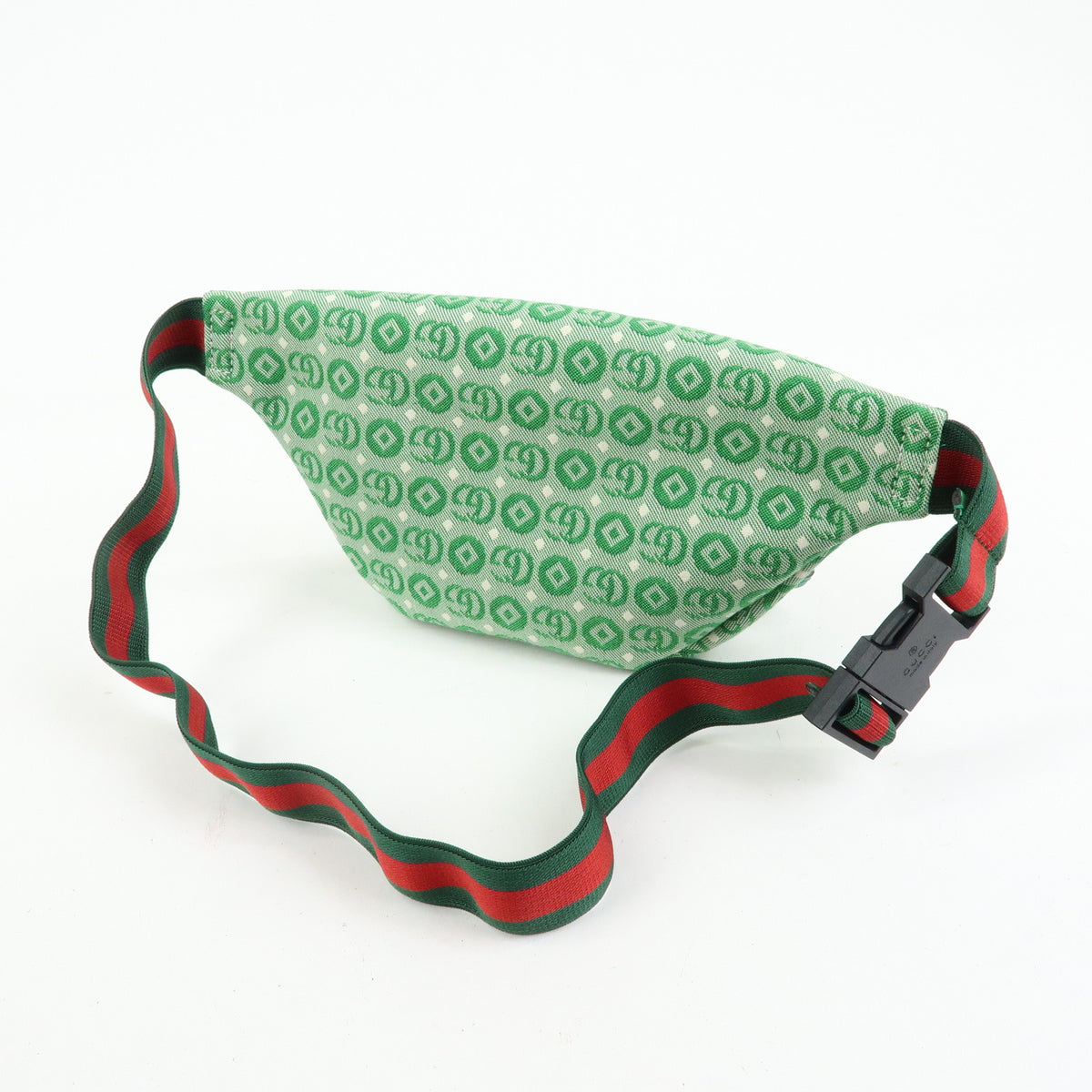 GUCCI Children's Canvas Leather Body Bag Waist Bag Green 502095