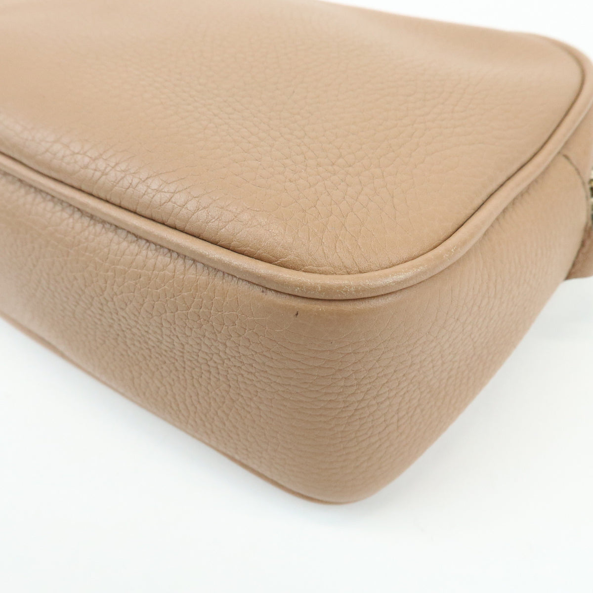 GUCCI SOHO Interlocking G Leather Shoulder Bag Pink Beige 308364