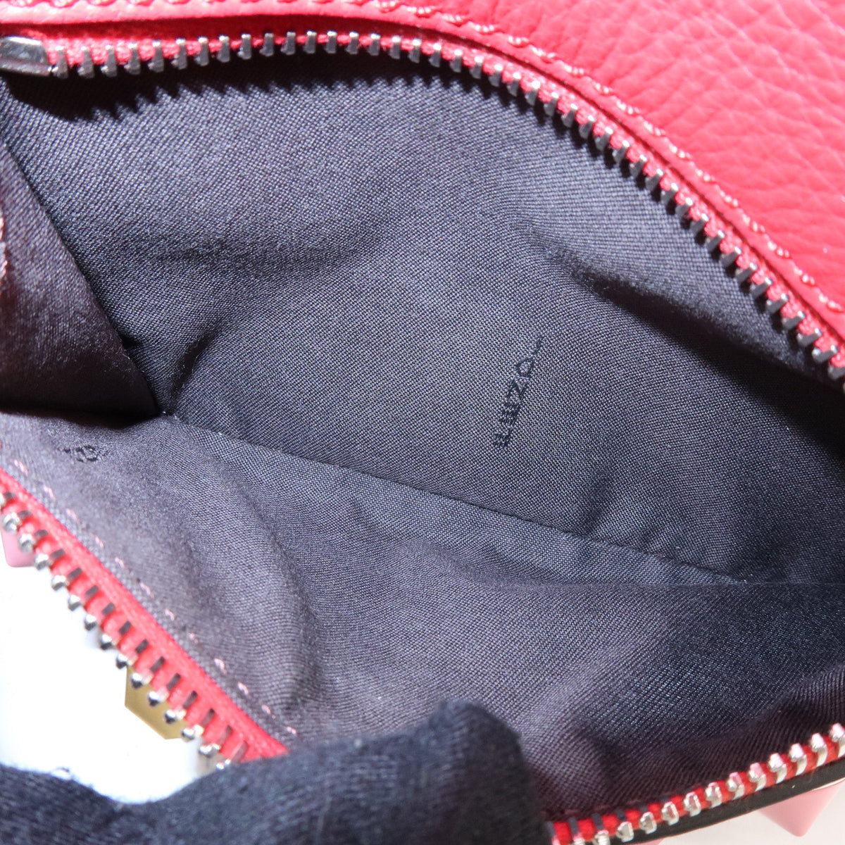 FENDI By the way Leather Mini Backpack Rucksack Studs Red 8BZ038
