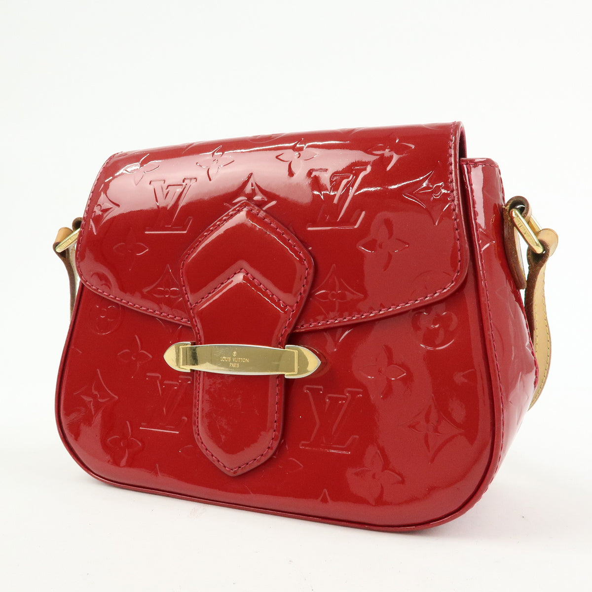 Louis Vuitton Monogram Vernis Bellflower PM Shoulder Bag Red M91705