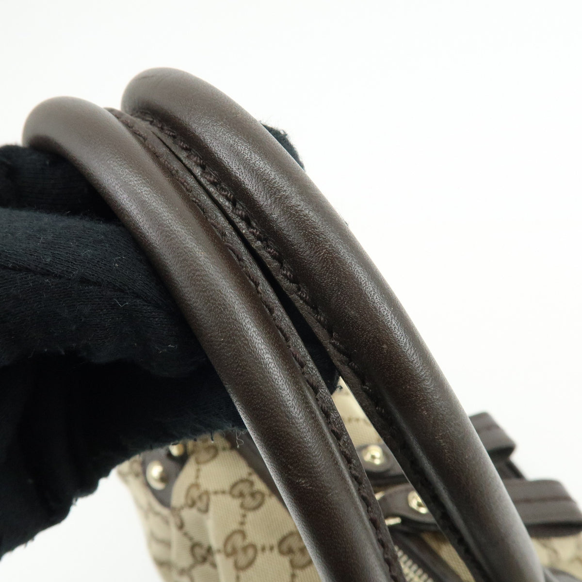 GUCCI Sukey Diamante GG Canvas Leather 2Way Bag Beige Brown 247902