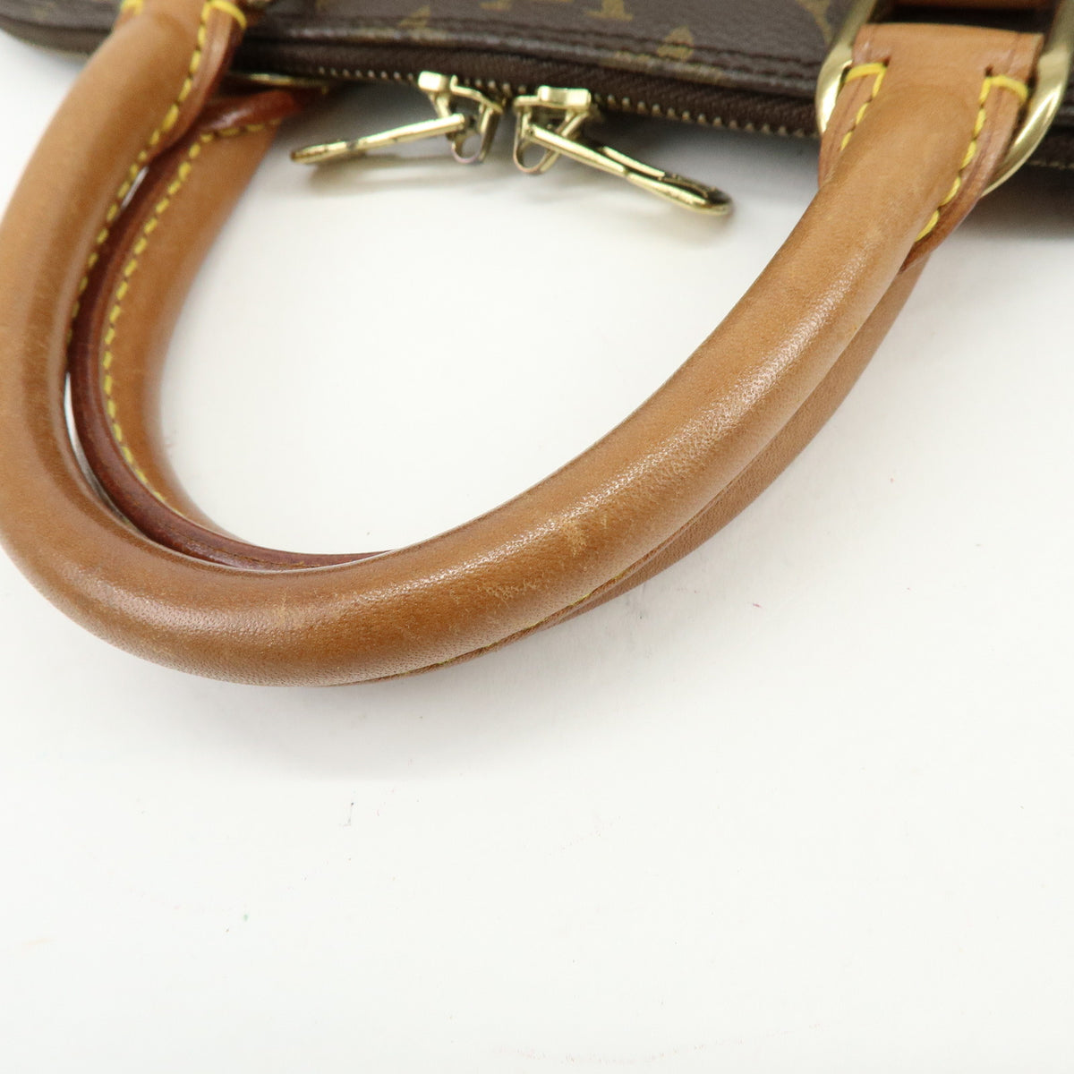 Louis Vuitton Monogram Alma Canvas Leather Hand Bag Brown M51130