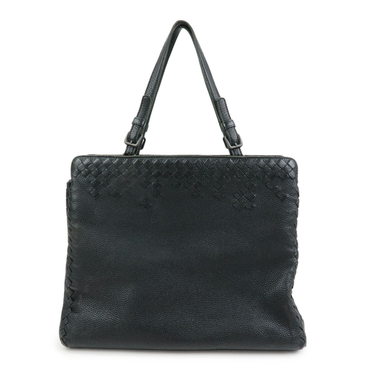 BOTTEGA VENETA Intrecciato Leather Tote Bag Shoulder Bag Black
