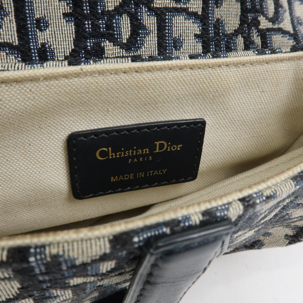 Christian Dior Trotter Saddle Jacquard Canvas Leather 2Way Bag Hand Bag