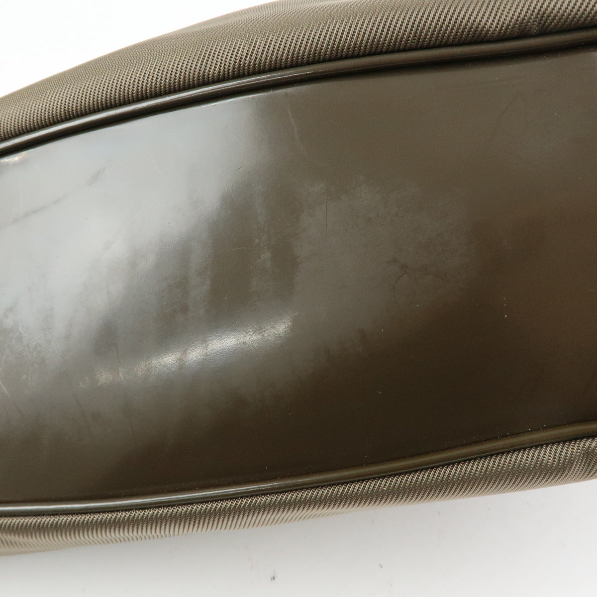 GUCCI Bamboo Nylon Leather 2Way Bag Hand Bag Khaki 001・2123・1577