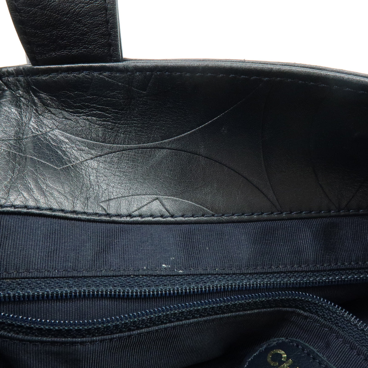 CHANEL COCO Mark Calf Leather Tote Bag Hand Bag Black