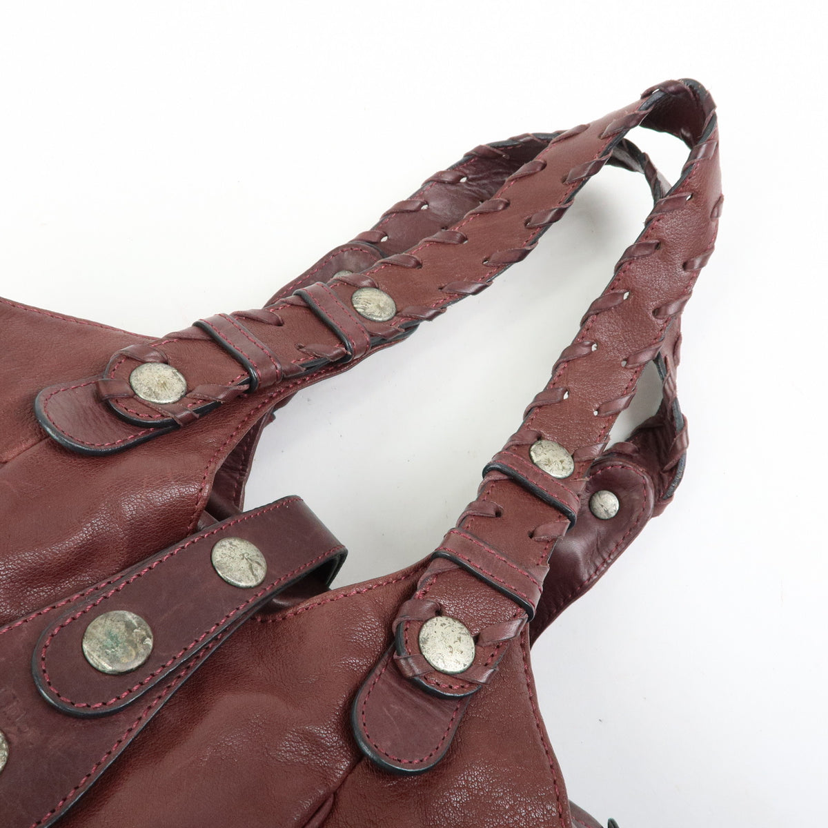 Chloe Silverado Leather Boston Bag Shoulder Hand Bag Brown