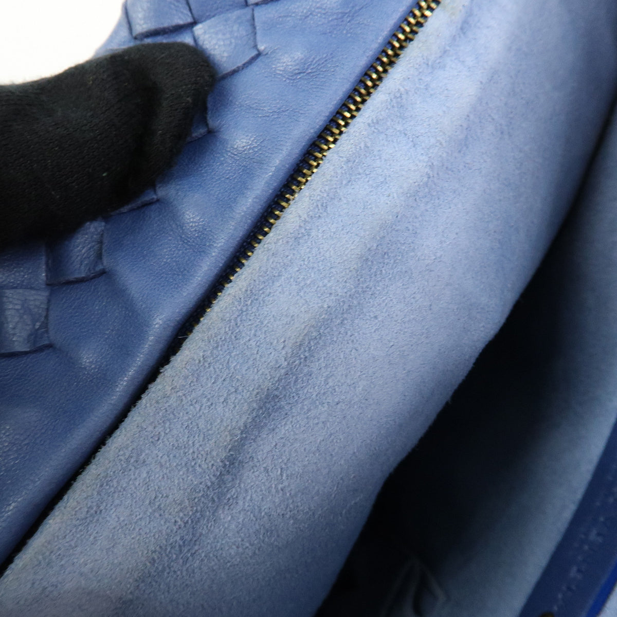 BOTTEGA VENETA Intrecciato Leather Tote Bag Hand Bag Blue V00A2