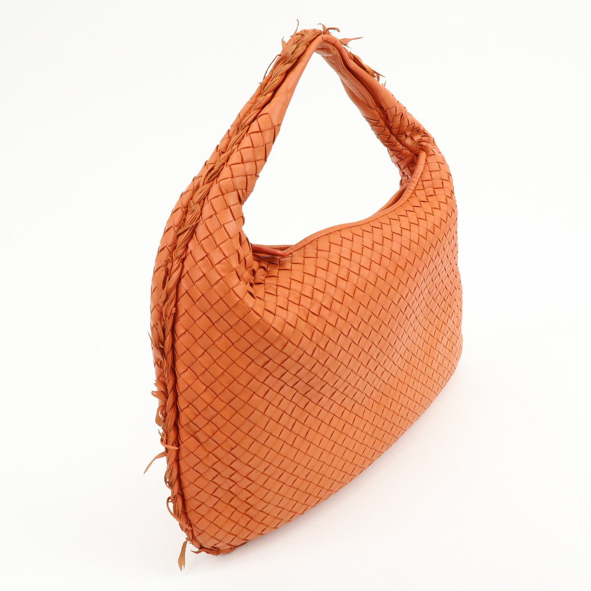 BOTTEGA VENETA Hobo Intrecciato Nappa Leather Shoulder Bag Orange V00AK