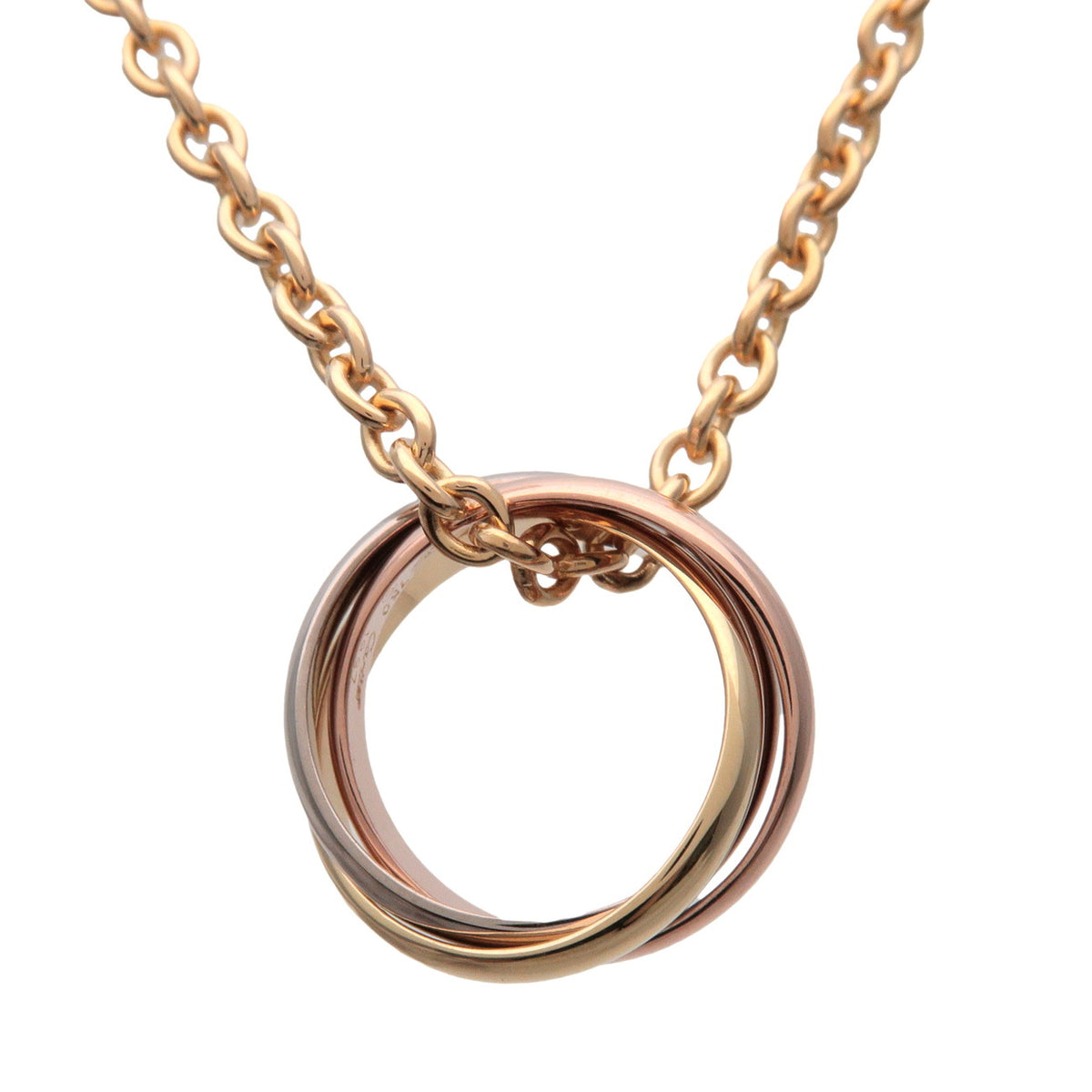 Cartier Trinity Necklace K18 750YG/WG/PG Yellow White Rose Gold