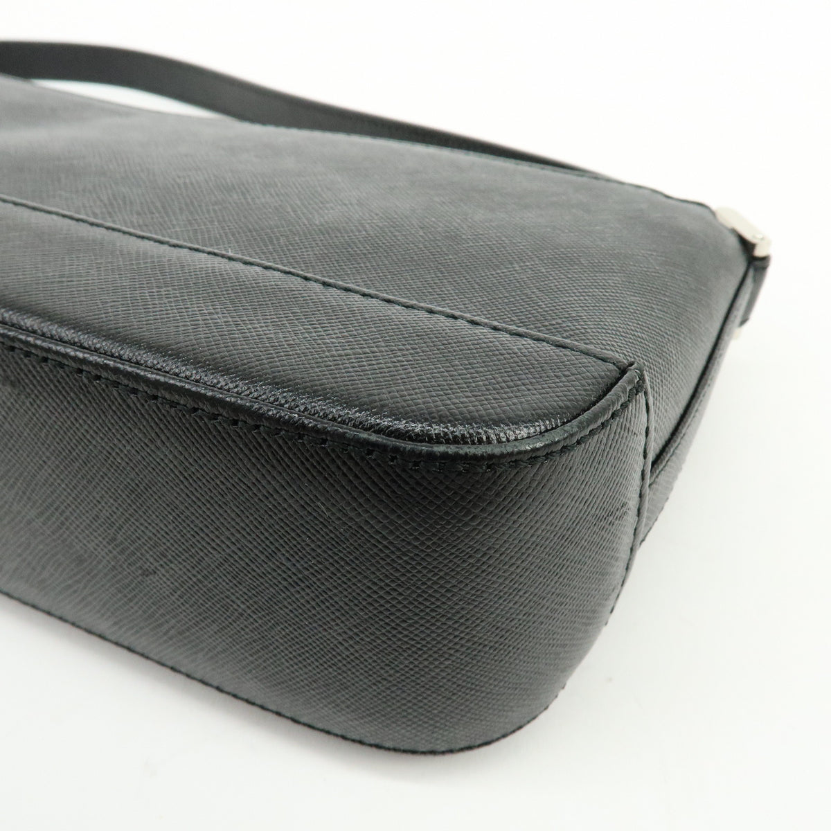 BURBERRY Logo Plate Leather Shoulder Bag Hand Bag Black
