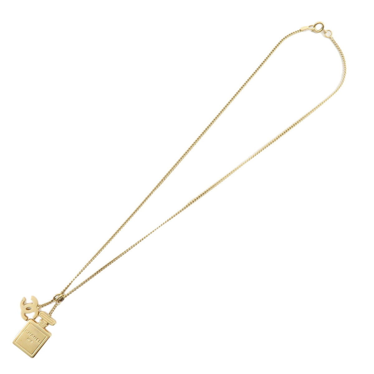CHANEL COCO Mark 02A NO.5 Metal Necklace Gold