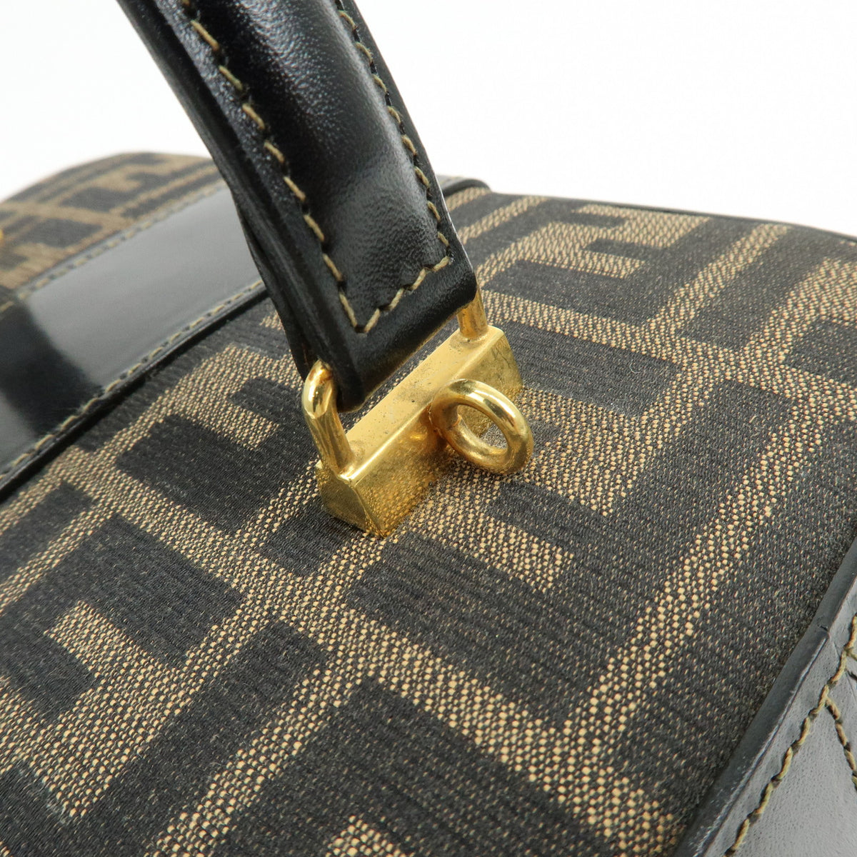 FENDI Zucca Canvas Leather 2Way Vanity Bag Shoulder Bag Brown 09149311