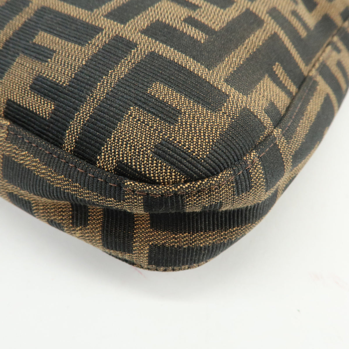 FENDI Zucca Canvas Leather Shoulder Bag Hand Bag Black Brown 26569
