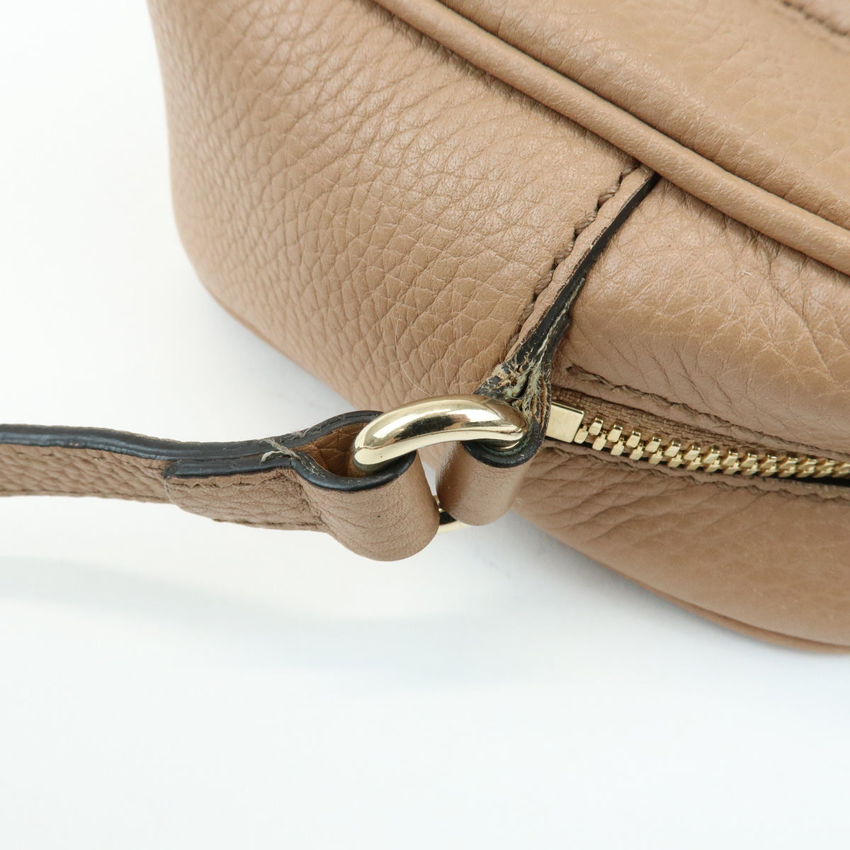 GUCCI SOHO Interlocking G Leather Shoulder Bag Pink Beige 308364